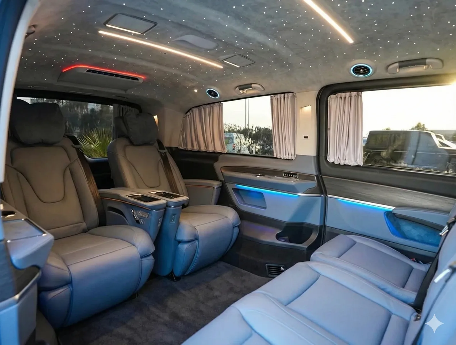 Luxury Mercedes V-Class interior for executive transfers