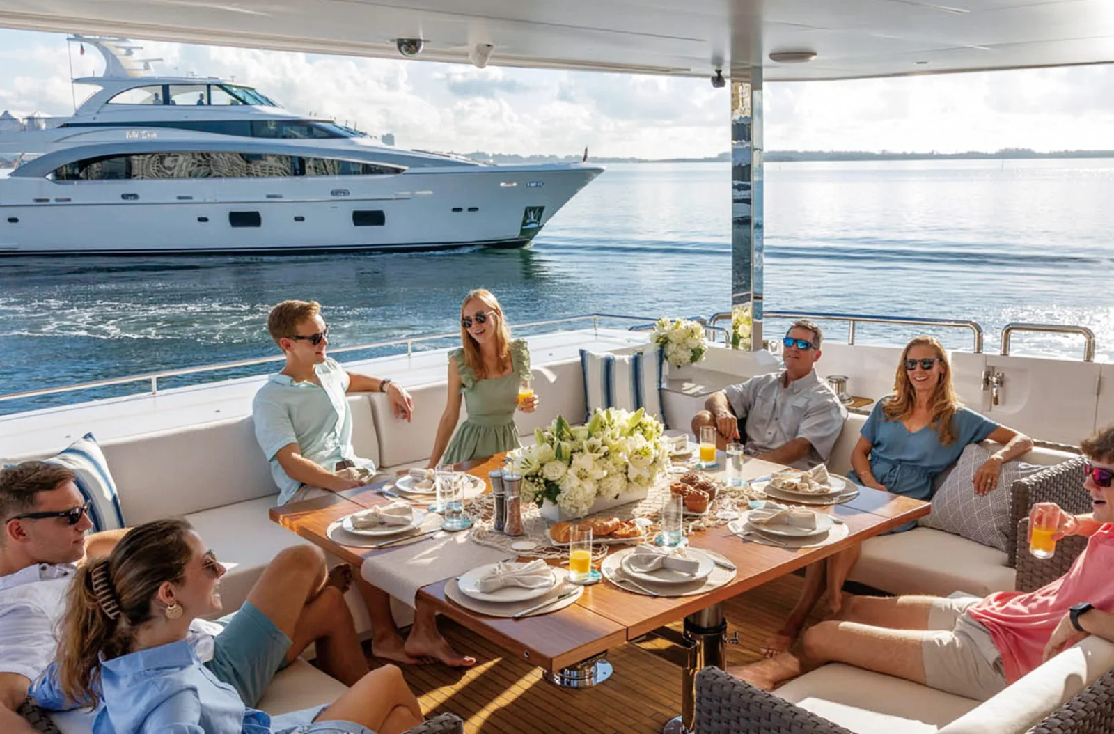 Private yacht dining and corporate hospitality experience